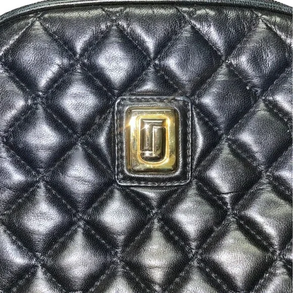 Vintage Judith Leiber Fabulous Small Classic Black Quilted Leather Crossbody Bag